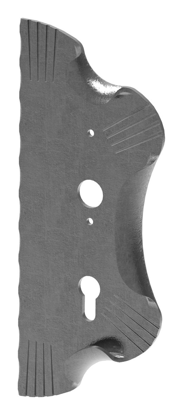 Schlossplatte rechts - Masse- 120x290x4 mm - Stahl S235JR- roh-30-3324.8