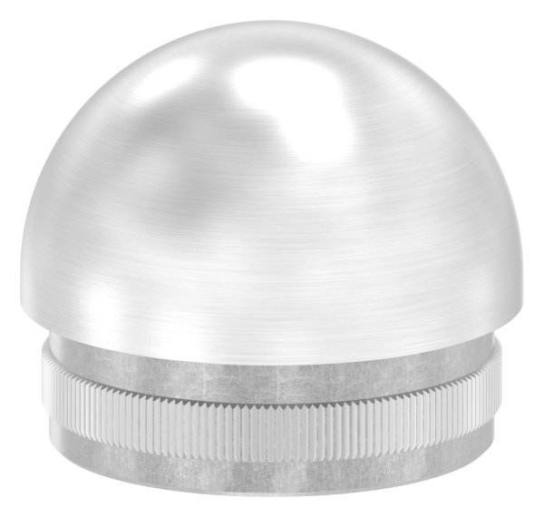 Einsteckkappe Edelstahl V2A fuer Rohr Ø 42-4 mm- 2-0 mm Wandstaerke- halbrund-11-5221.4