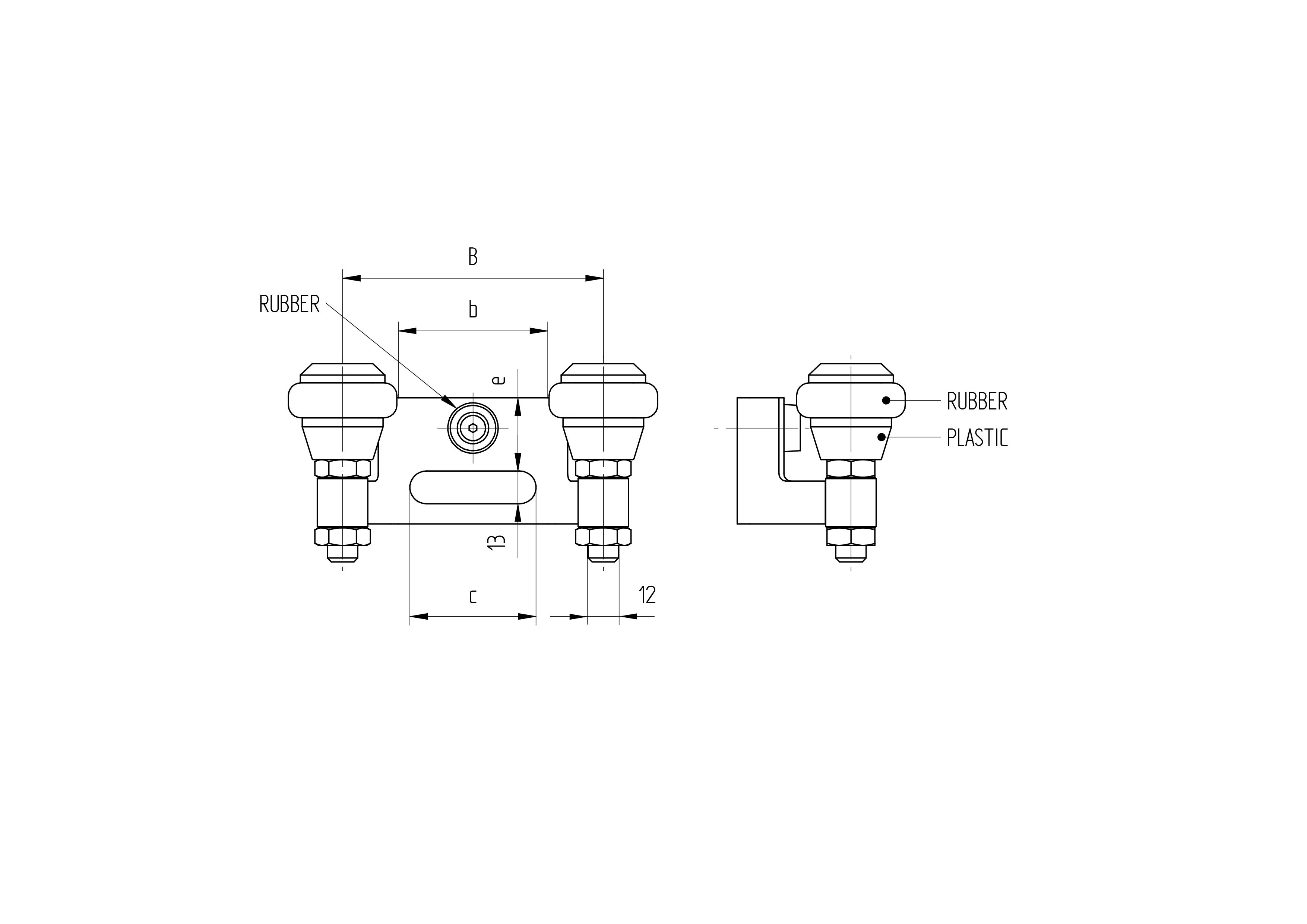 Obere Torfuehrung Stahl verzinkt fuer 80 mm Profil mit 2 Fuehrungsrollen-89-11H3780P-A.4
