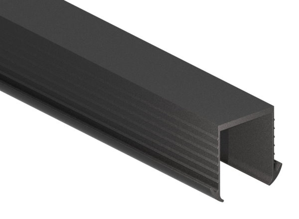 Joint à coin verre 24,76 - 25,52mm, pour rainure 27 x 30mm, longueur 6m, EPDM