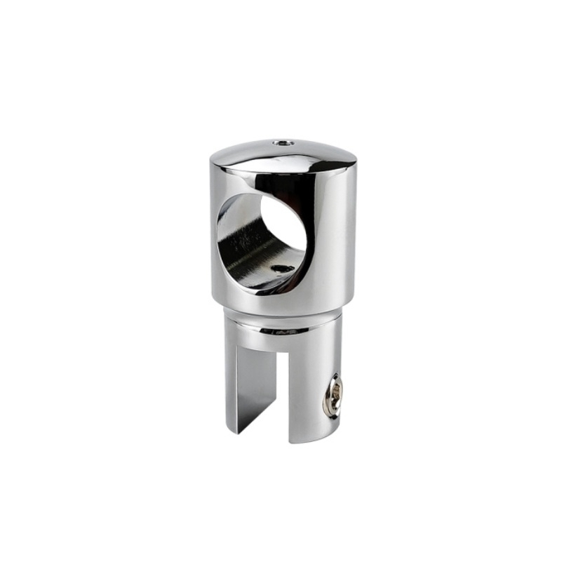 Glashalter mit Rohraufnahme Messing verchromt fuer Rohr Ø 19 mm offen-89-11GSMSZP123PCR-A.4