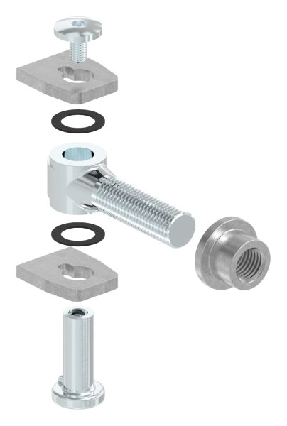 Charnière M18 | réglable | soudable | acier (brut) S235JR