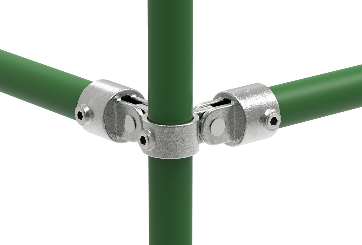 Raccord de tuyau | Pièce de jonction double 90° | 168A27 | 26,9 mm | 3/4" | Fonte malléable et électrogalvanisée
