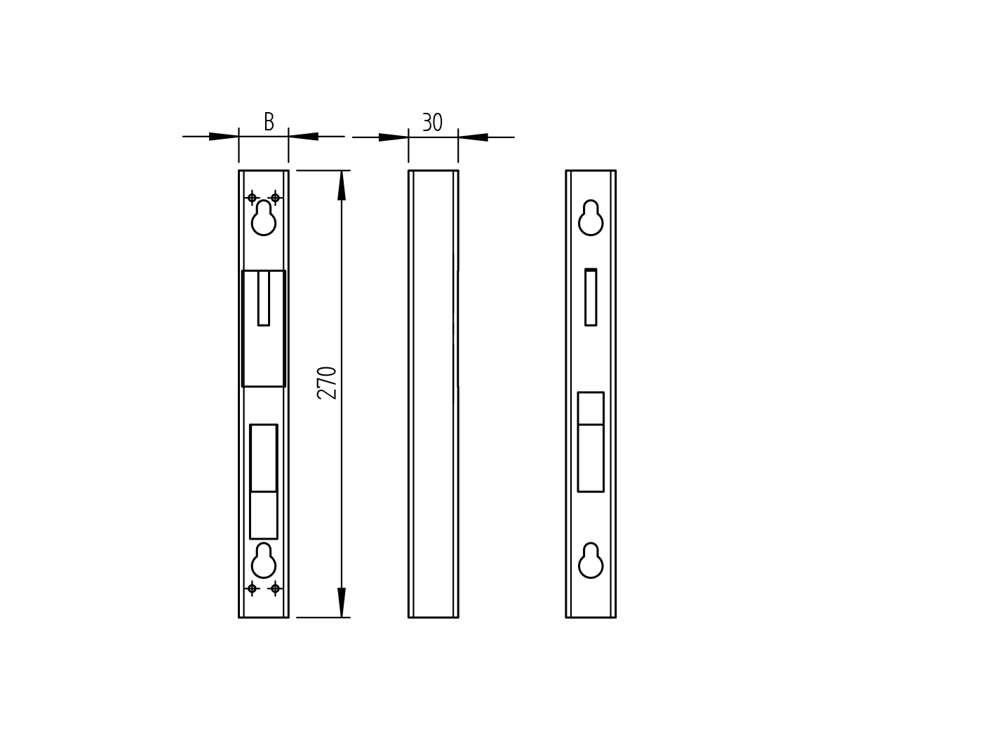 Toranschlagkasten Stahl 30x30 mm universal roh-89-11B107T30-A.4