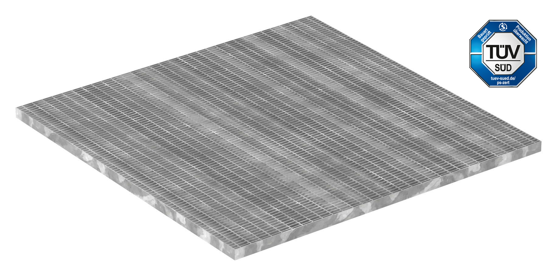 Industrie-Gitterrost - Masse- 1000x1000 mm; 30-10 mm; 30-2 mm - S235JR -St37-2- im Vollbad feuerverzinkt-21-10010031302.7