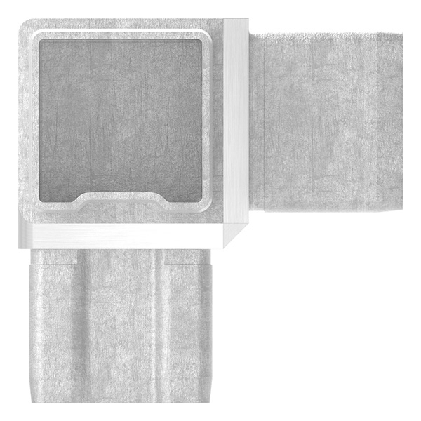 Eckstueck V2A fuer Rohr 40x40x2 mm 90° 3 Abgaenge zum Stecken-88-1110144040.V2A