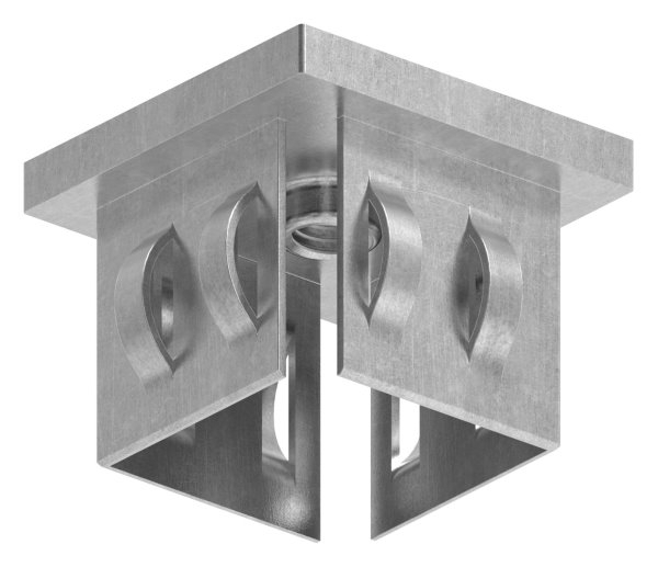 Bouchon plat en acier | avec M8 | pour tube 40x40x2.0-3.0 mm | acier S235JR, brut