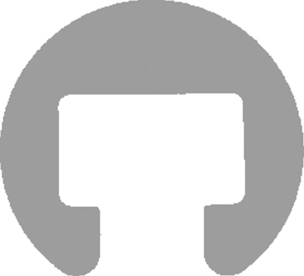Main courante plastique Ø 40mm pour 25 x 15mm, gris trafic