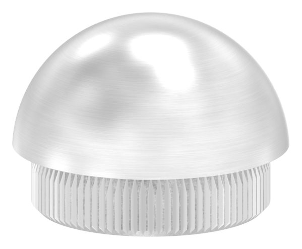 Bouchon V2A semi-circulaire avec moletage pour Ø 33,7 x 2,