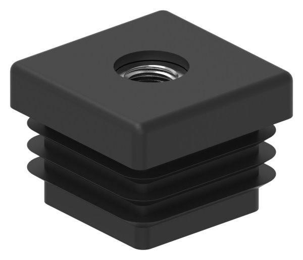 Capuchon en plastique pour tube carré 30x30mm avec M8