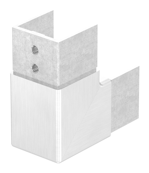 Rahmenecke 90° - vertikal - fuer Quadrat-Nutrohr- 40x40 mm - V2A-12-2317.4