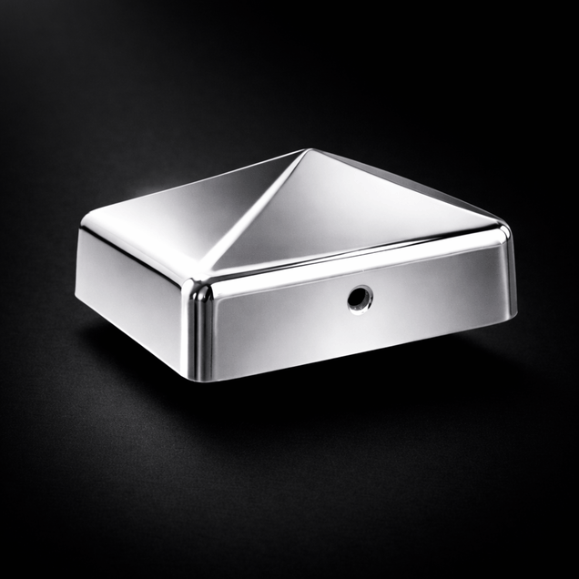 Pfostenkappe 70x70 mm Edelstahl V2A glaenzend poliert – 10er Set inkl. Schrauben-60220-70-012