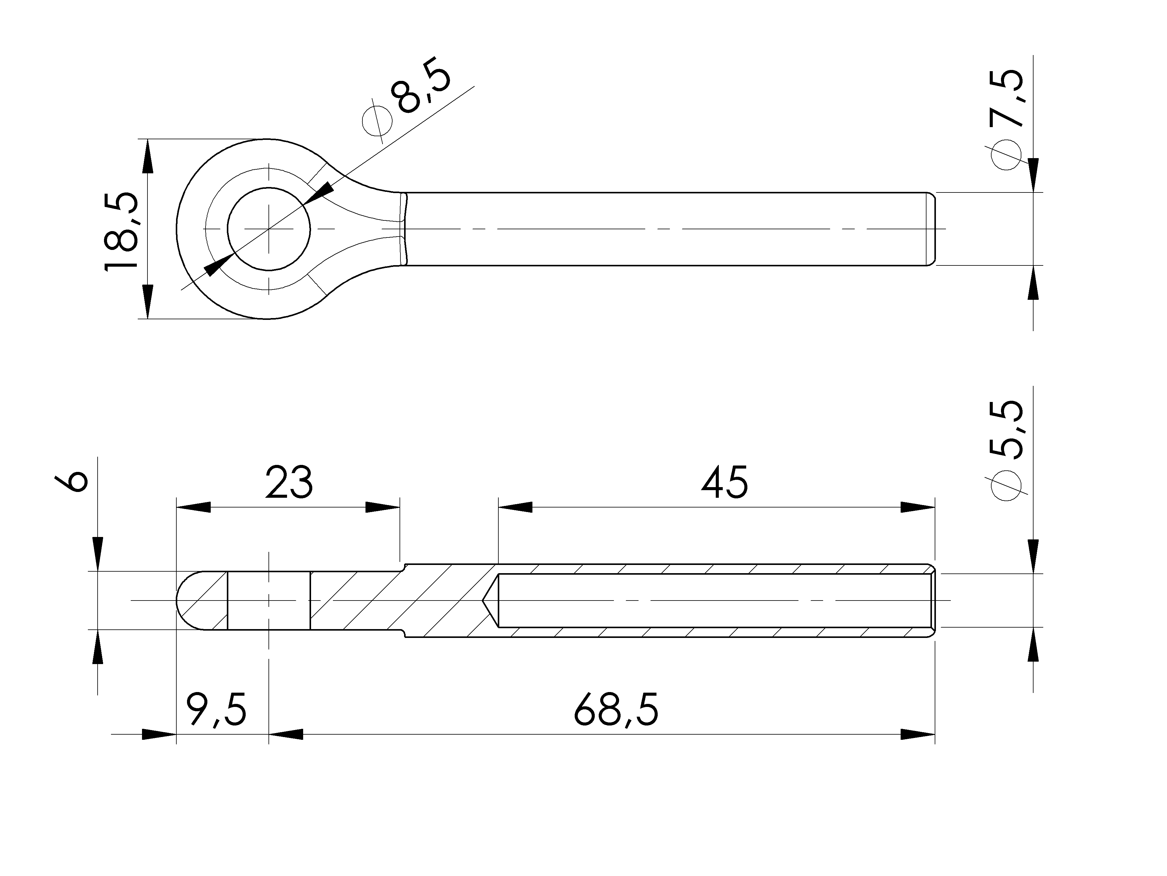 Kabelstopper Edelstahl AISI 316 fuer 5 mm Kabel geschliffen-89-11A147333005-A.4