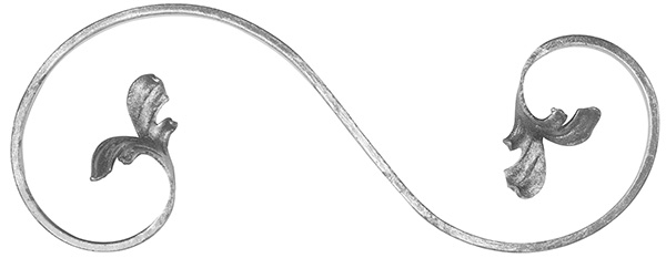 Leichtbarock - rechts - Masse- 120x300 mm - Material- 12x5 mm - Stahl S235JR- roh-30-1752.8