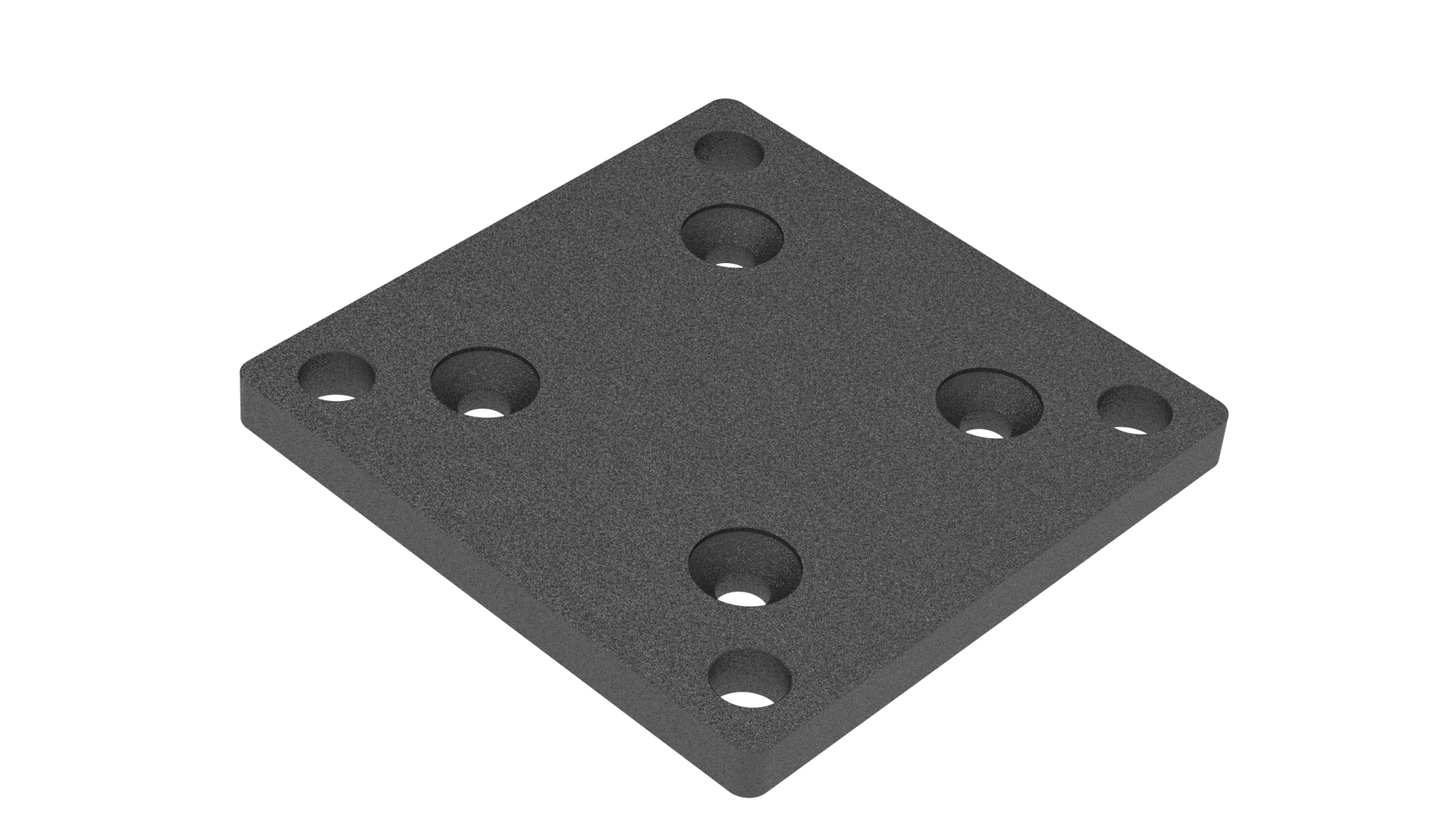 Ankerplatte Aluminium 120x120x10 mm fuer Pfosten 70x70 Anthrazit RAL 7016-89.FGBP120X120X10R7016