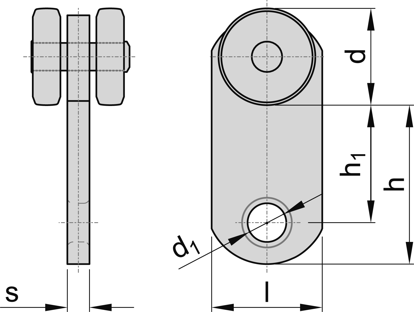 Rouleau simple pour l'accrochage de la taille 1