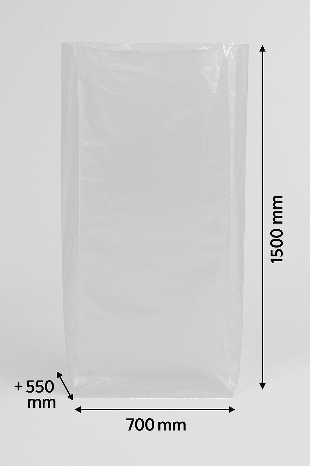 100 Stueck - XXL Muellsaecke 250 Liter Transparent 60my - Extra Reissfest 150cm lang - Profi Entsorgungssack-1SFB700-550X150060