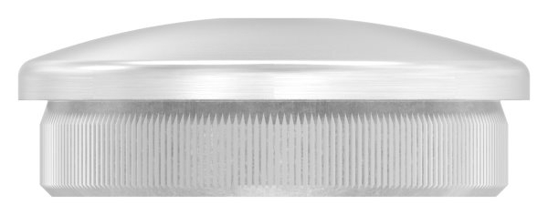 Bouchon légèrement bombé V2A matériau plein avec M8 pour Ø 42.4x2.0 mm