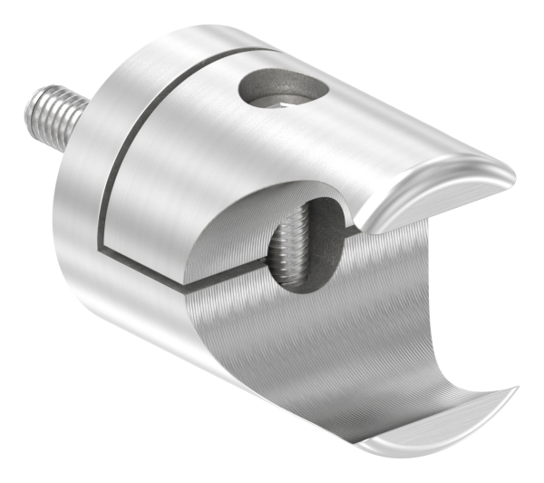 Klemmprofilhalter Edelstahl V2A fuer Ø 27 mm- gerade- geschliffen-88-1155351-240.00