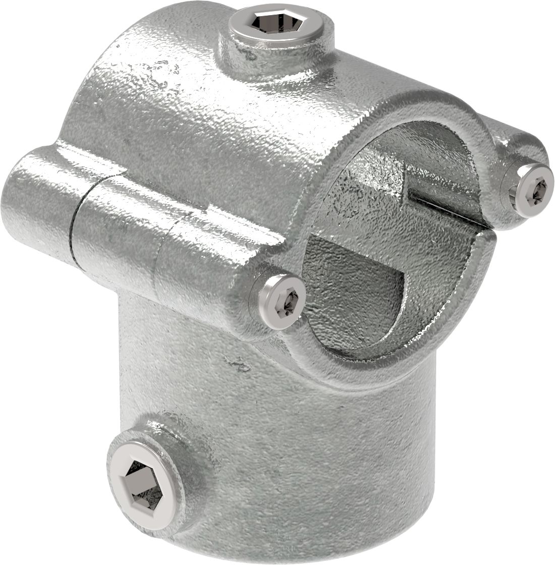 Rohrverbinder - T-Stueck mit Bolzen aufklappbar - 136B34 - 33-7 mm - 1- - Feuerverzinkt u. Elektrogalvanisiert-136B34