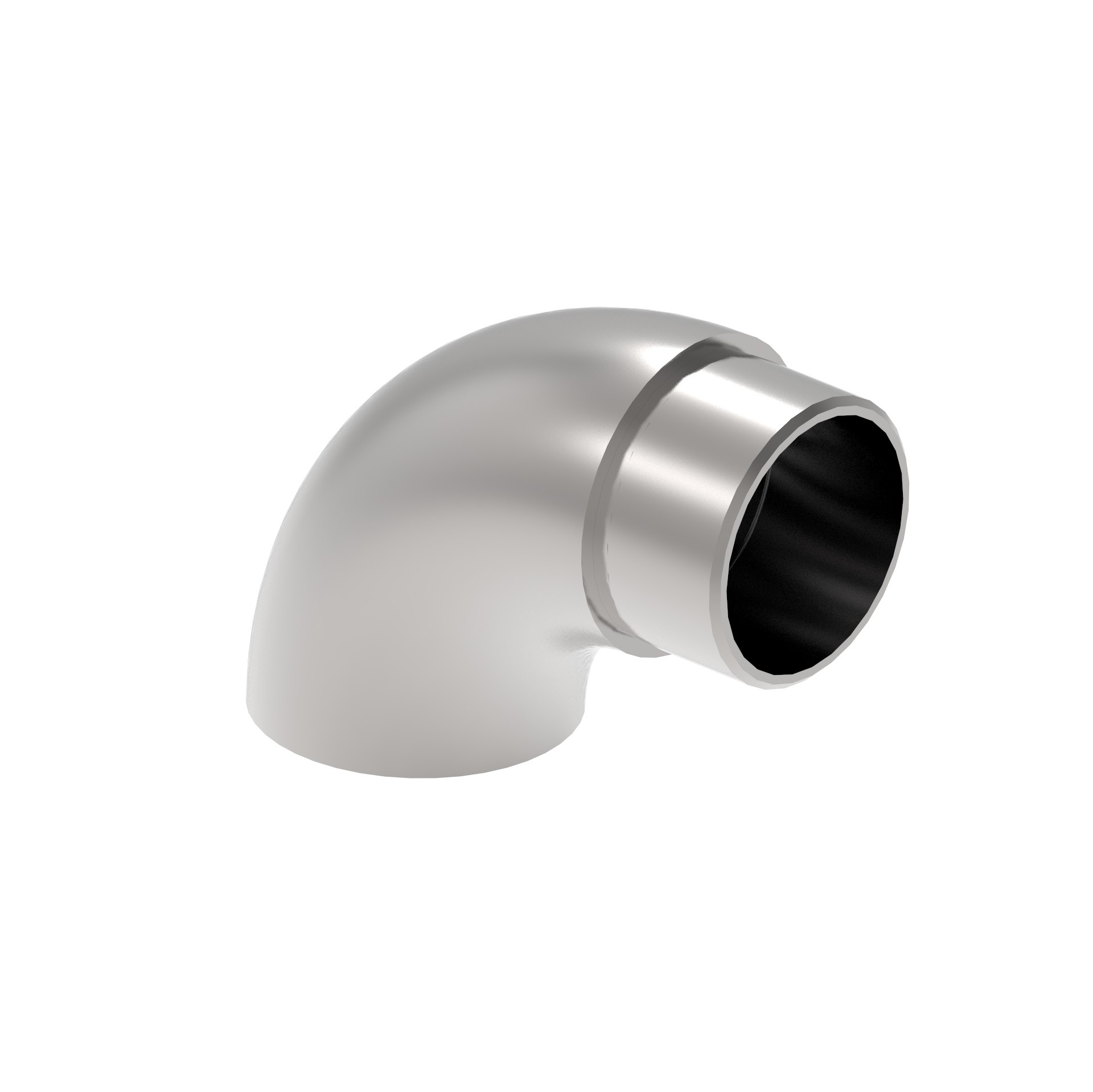 Embout 90° plat | pour collage | pour tube rond : Ø 42.4x2 mm | V2A