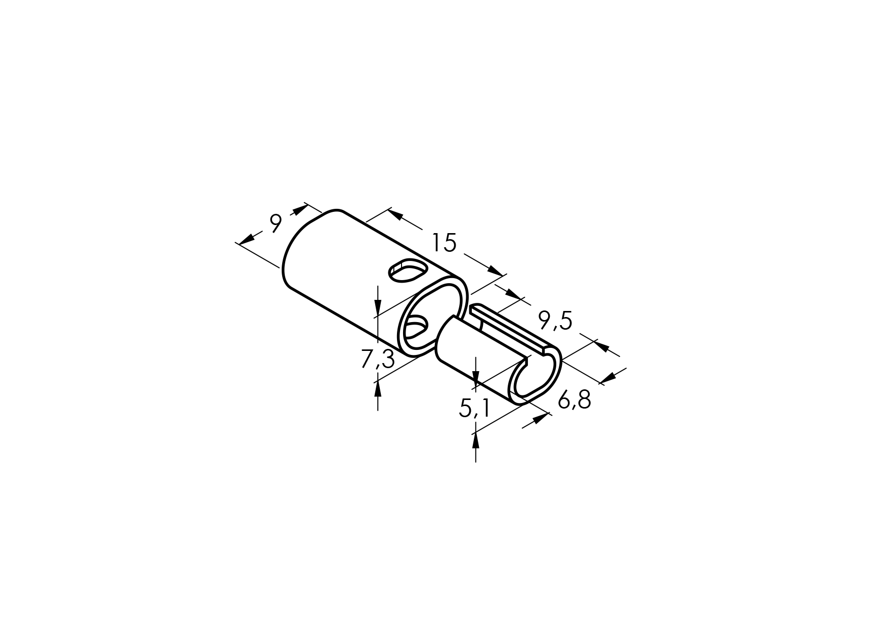 Seilclip Edelstahl AISI 316 fuer 2 Kabel 1-5 mm geschliffen-89-11A14UC150X9015-A.4