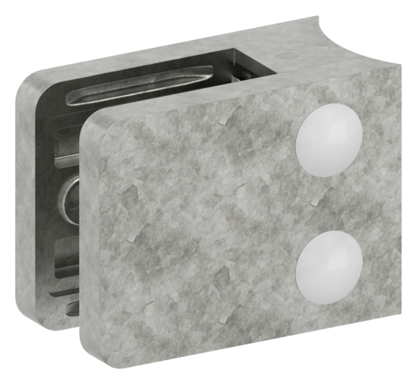 Glasklemme Zinkdruckguss roh 45 x 55 x 28-5 mm fuer Rohr Ø 48-3 mm eckig-88-113648.ZN0