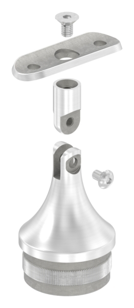 Support avec articulation et plaque de maintien pour tube rond V2A