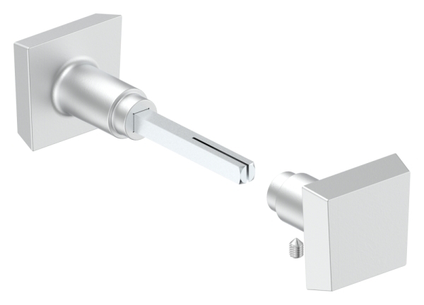 Alu-Tuerknopfpaar -quadratisch- mit Drueckerstift-12-3018.6
