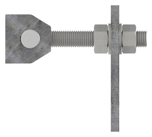 Charnière de portail M24 | réglable | patte à trous oblongs | acier (brut) S235JR