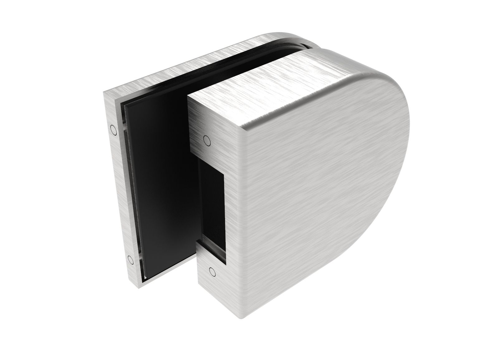 Schliessteil fuer Glastuer- 8-12mm Glasstaerke- Edelstahl AISI 304- geschliffen-89-11GS304DL18SS-A.4