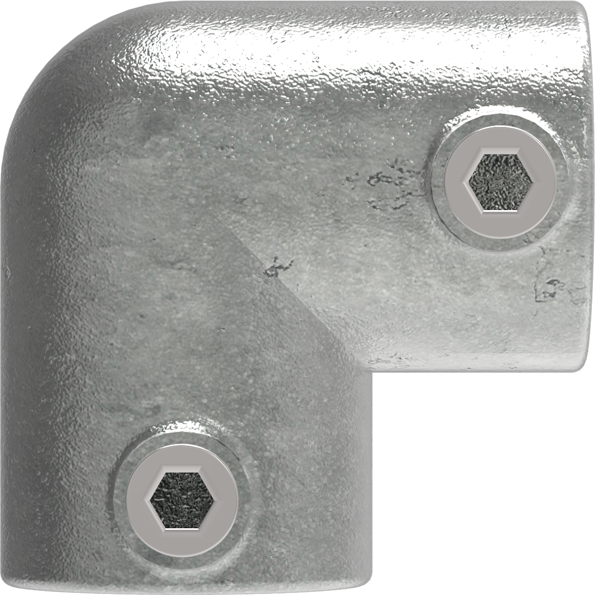 Raccord de tuyau | Coude 90° | 125T21 | 21,3 mm | 1/2" | Fonte malléable et électrozinguée
