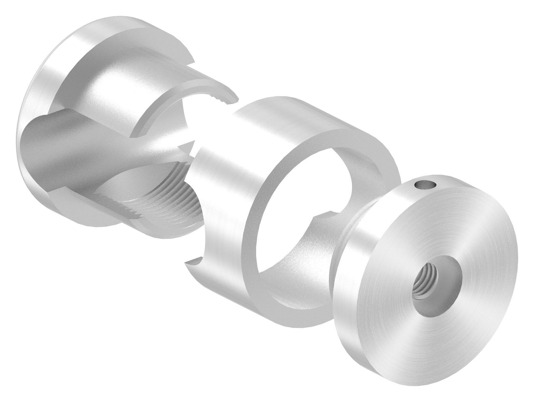 BRENK-fix® Grundhalter fuer Staebe Ø 16mm- ALU-88-11BR-R16M8.ALU