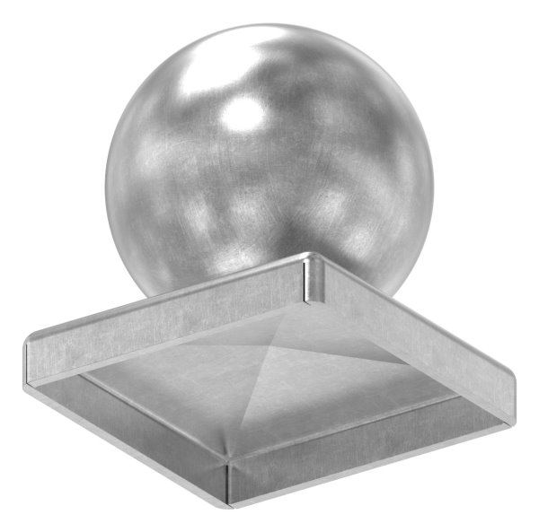 Couvercle de quai pour tube carré | 50x50 mm | avec boule Ø 50 mm | acier (brut) S235JR