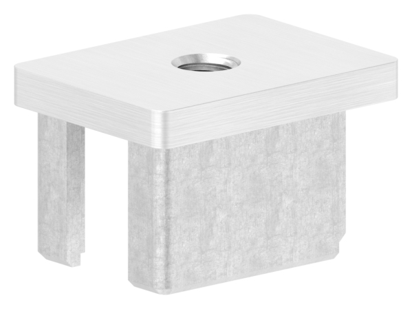 Bouchon enfichable, pour tube 40 x 30 x 2.0mm, avec filetage M8, V4A
