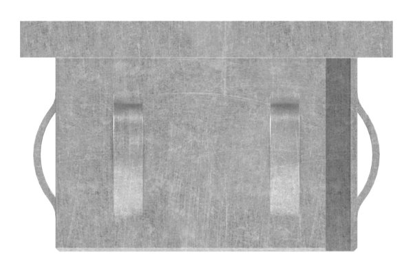 Stahlstopfen flach - mit M8 - fuer Rohr 50x50x2-0-3-0 mm - Stahl S235JR- roh-30-2951.8