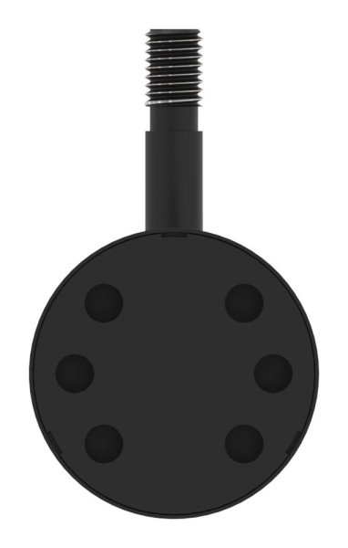 Handlaufhalter Aussengewinde inkl- Abdeckrosette -Ronde und Buegel verschweisst- V2A RAL 9005 matt-88-1150504-240-75.9005