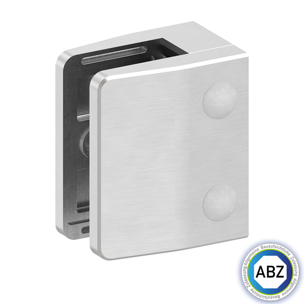 Glasklemme - mit ABZ Zulassung - Masse- 55x65x37-5 mm - verschiedene Anschluesse - V2A - V4A - Zink - Edel- Optik-GLASKLEMME-F-35-42-4.10
