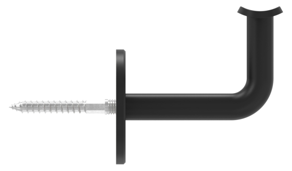 Handlaufhalter Edelstahl V2A fuer Ø 42-4 mm Ronde Ø 60 mm RAL 9005 schwarz matt-88-1150369-240-42.9005
