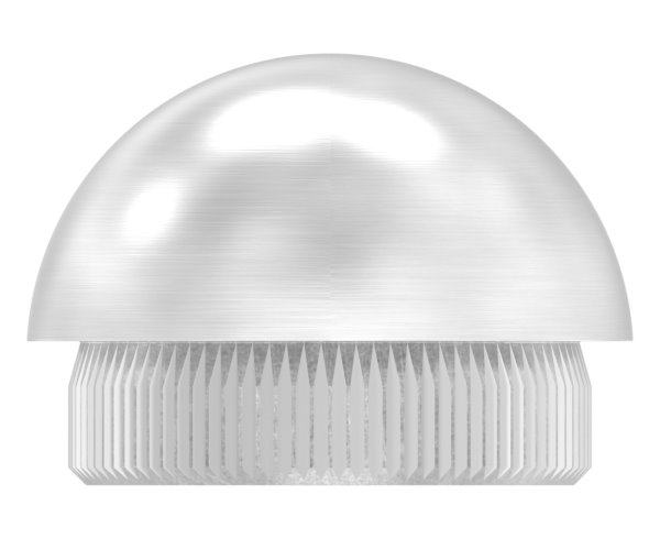 Bouchon V2A semi-circulaire avec moletage pour Ø 33,7 x 2,