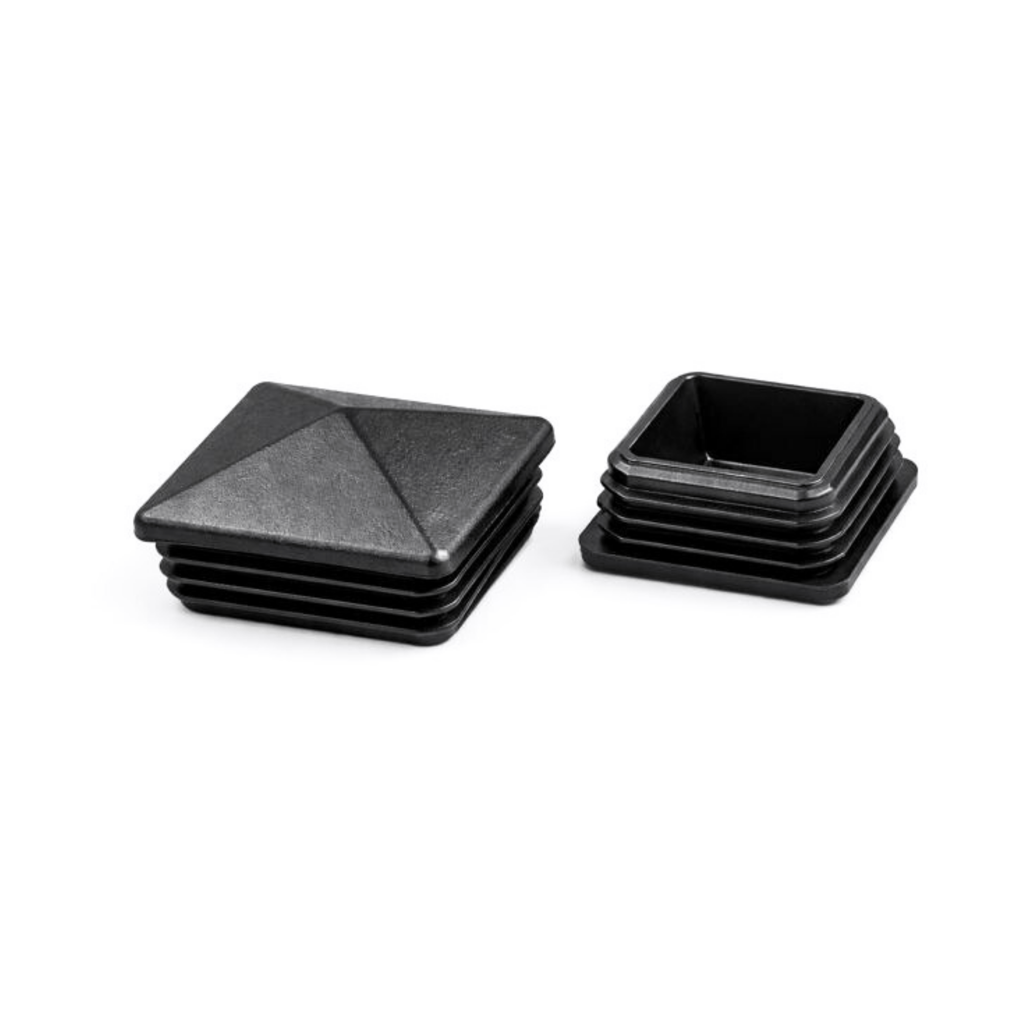 Lamellenstopfen in Pyramidenform fuer Zaunpfaehle 40x40x1-5-3mm- schwarz-PZK.40S