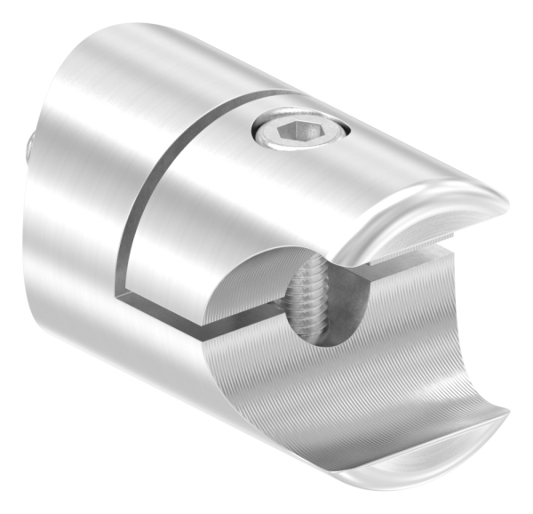 Halter fuer rundes Klemmprofil 21-3mm Anschluss- 42-4mm- V2A-88-1155353-240.42