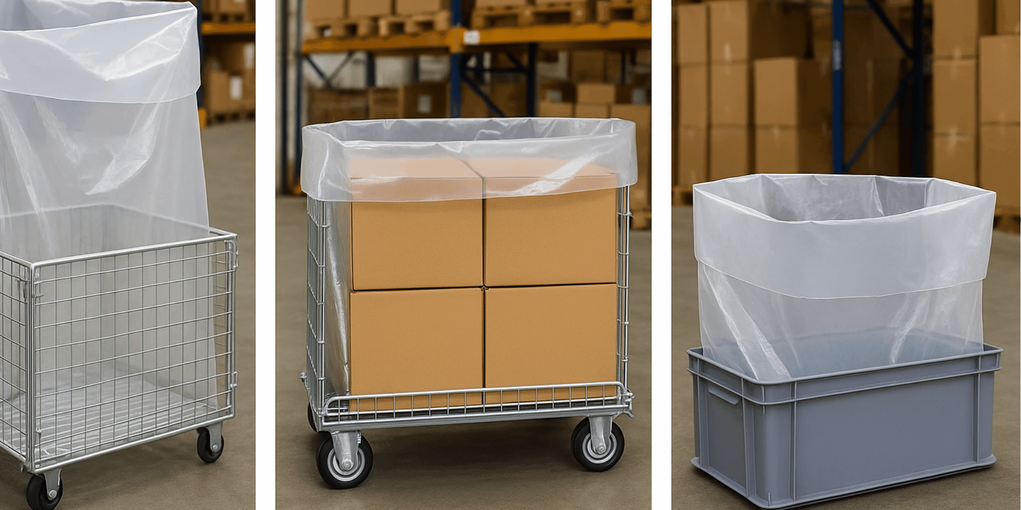 5x Schwerlastsaecke 1000 Liter 80my Transparent - Industrie Muellsaecke 230cm hoch - Fuer Bauschutt - Matratzen-1SFB800-500X230080_5