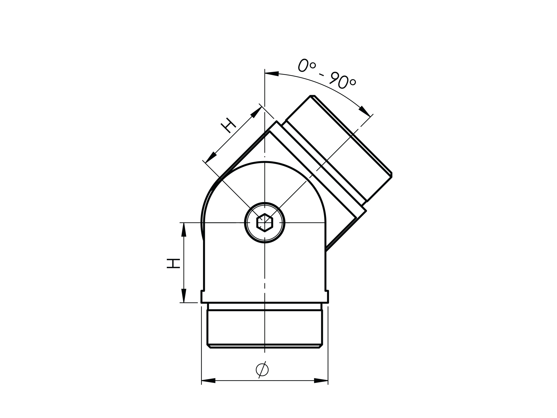 Handlauf Gelenkverbinder V4A Ø 42-4 x 2 mm verstellbar poliert-11-3636-A.1