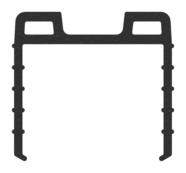 Insert en caoutchouc | pour verre : 20.76-21.52 mm | pour rainure : 24x24 mm | longueur : 3000 mm | caoutchouc