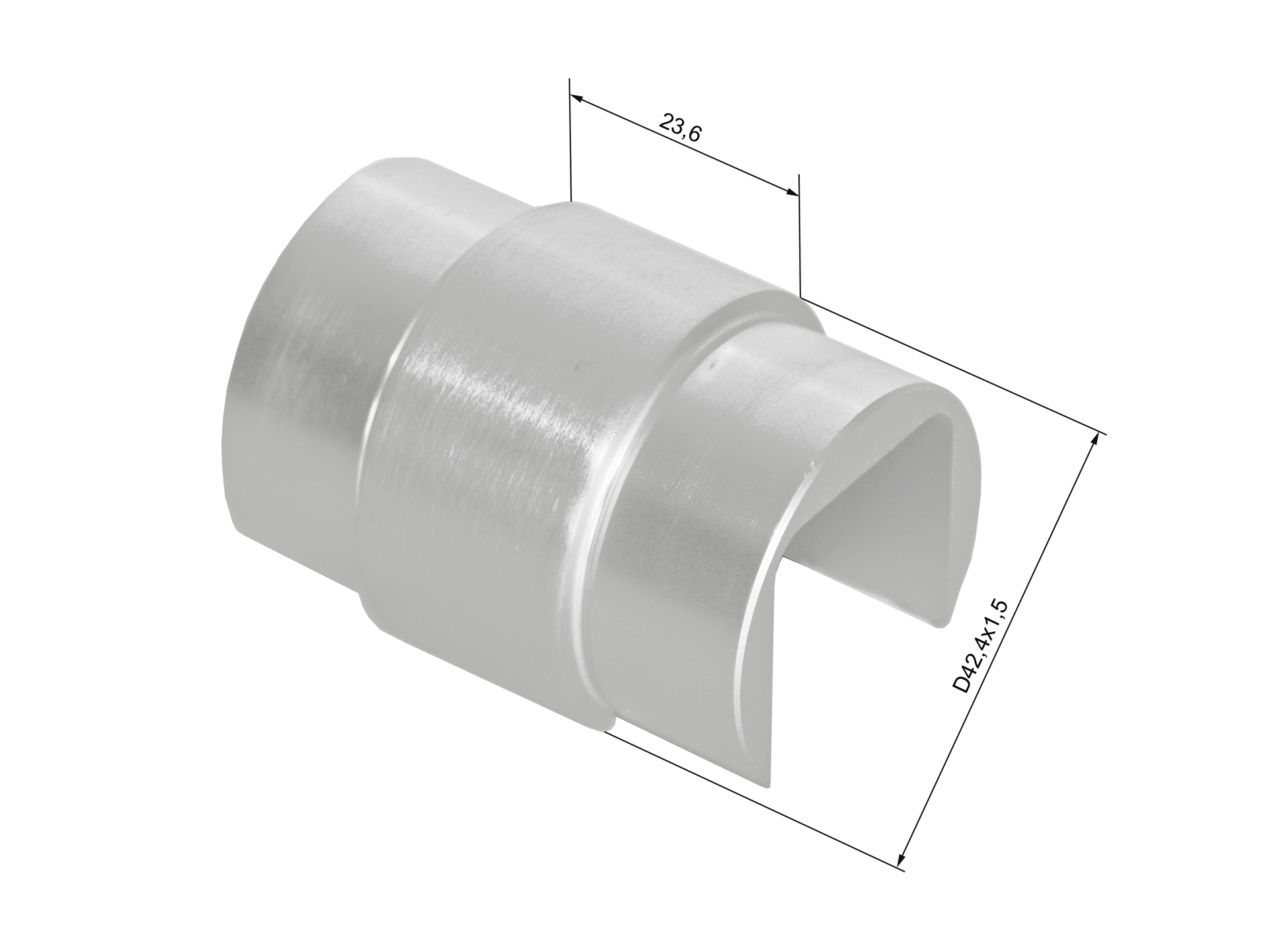 Handlauf-Glashalter Aluminium D42-4x1-5 fuer Glas Satin-eloxiert-89-11AL6790042SE-A.4