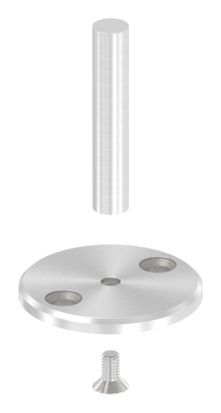Handlaufstuetze V2A Ronde Ø 60 x 5 mm- Stift Ø 12 mm- Hoehe 70 mm anschraubbar-88-1150342.240