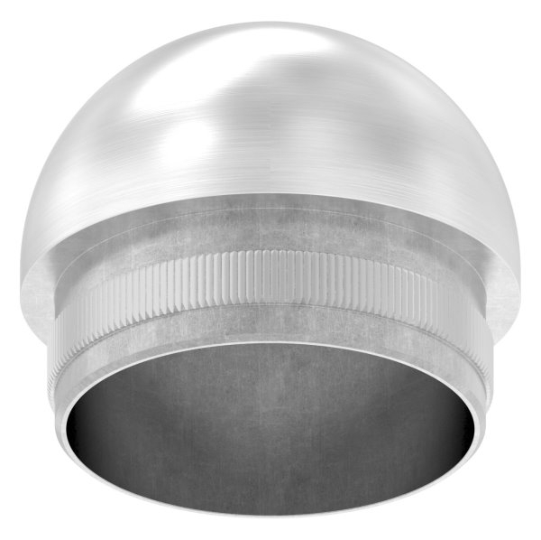 Einsteckkappe V2A Edelstahl fuer Rohr Ø 42-4 x 2-5 mm- M8 Gewinde- halbrund-88-1150270-240M8G.25
