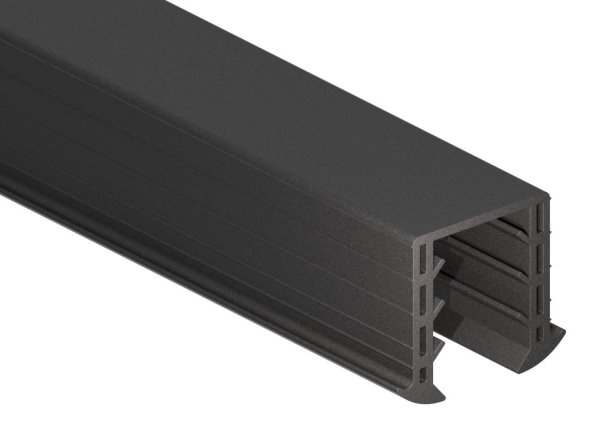 Joint à coin verre 20,76 - 21,52mm, pour rainure 34 x 34mm, longueur 6m, EPDM