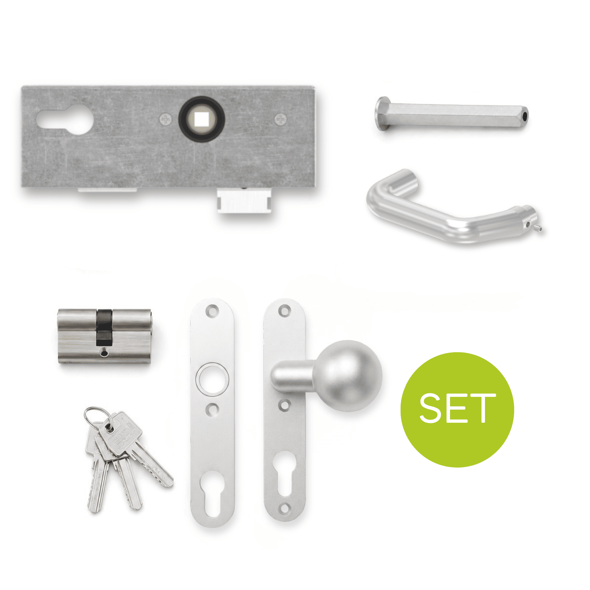 Kastenschloss Set verzinkt 40x60x173 mm rund-30-3201-SET-8.3